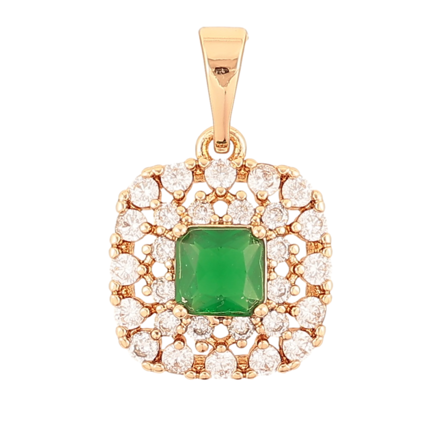 Кулон Xuping Позолота 18K «Інкрустація цирконієм із зеленим фіанітом» для ланцюжка до 5мм фото №1