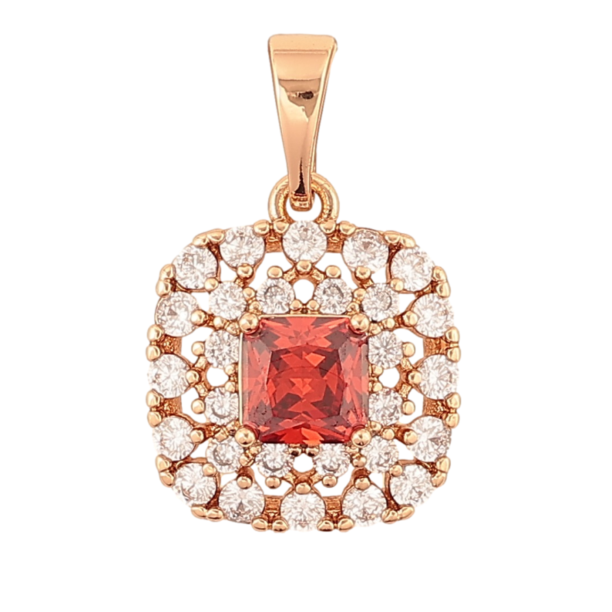 Кулон Xuping Позолота 18K Инкрустация цирконием с красным фианитом для цепочки до 5мм фото №1