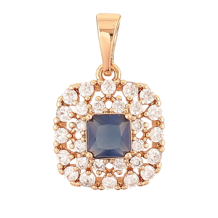 Кулон Xuping Позолота 18K Инкрустация цирконием с синим фианитом для цепочки до 5мм фото №19