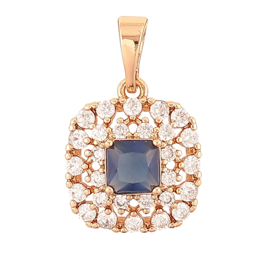 Кулон Xuping Позолота 18K Инкрустация цирконием с синим фианитом для цепочки до 5мм фото №1