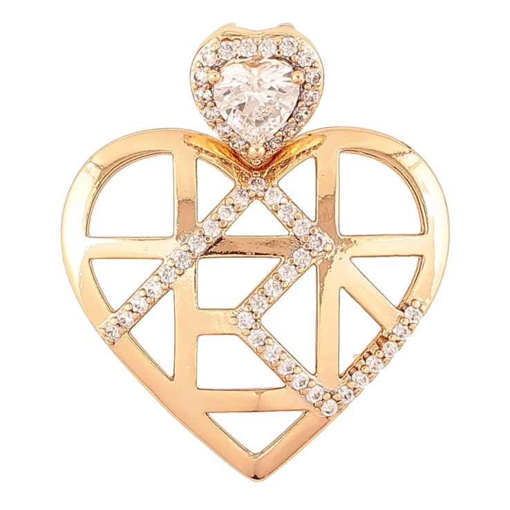 Кулон Xuping Позолота 18K Декоративное сердечко с цирконием для цепочки до 4мм фото №11