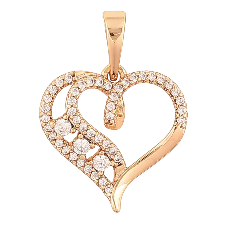 Кулон Xuping Позолота 18K Декоративное сердечко с цирконием для цепочки до 6мм фото №1