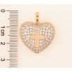 Кулон Xuping Позолота 18K Объемное сердечко с инкрустацией цирконием и крестиком для цепочки до 6мм фото №2