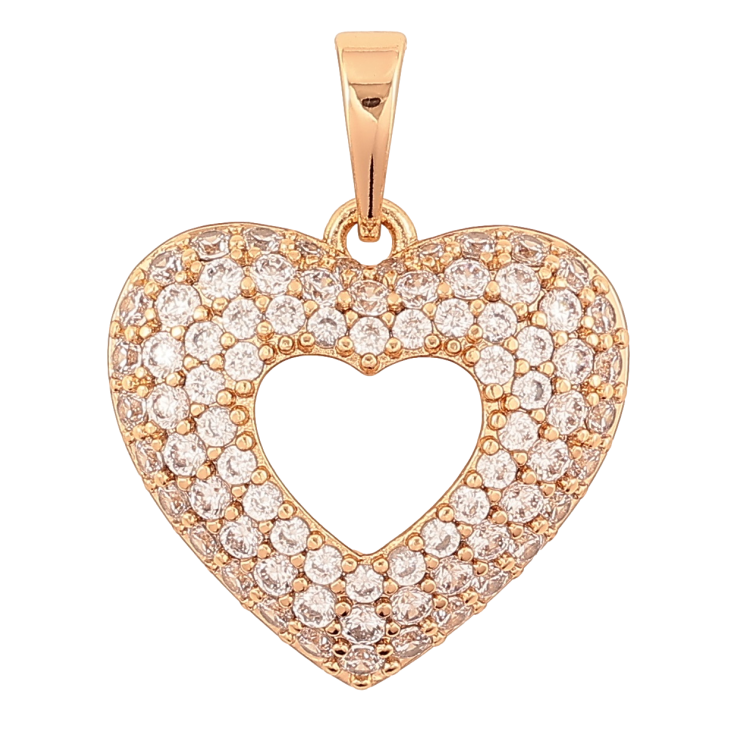 Кулон Xuping Позолота 18K Объемное сердечко с инкрустацией цирконием для цепочки до 6мм фото №19