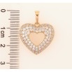 Кулон Xuping Позолота 18K Объемное сердечко с инкрустацией цирконием для цепочки до 6мм фото №2