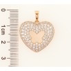 Кулон Xuping Позолота 18K Объемное сердечко с инкрустацией цирконием и бабочкой для цепочки до 6мм фото №2