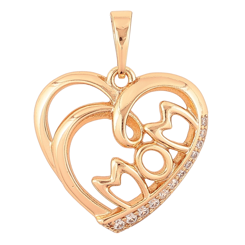 Кулон Xuping Позолота 18K Сердечко с надписью Мама для цепочки до 6мм фото №2 Кулон Xuping Позолота 18K Сердечко с надписью Мама для цепочки до 6мм фото №2