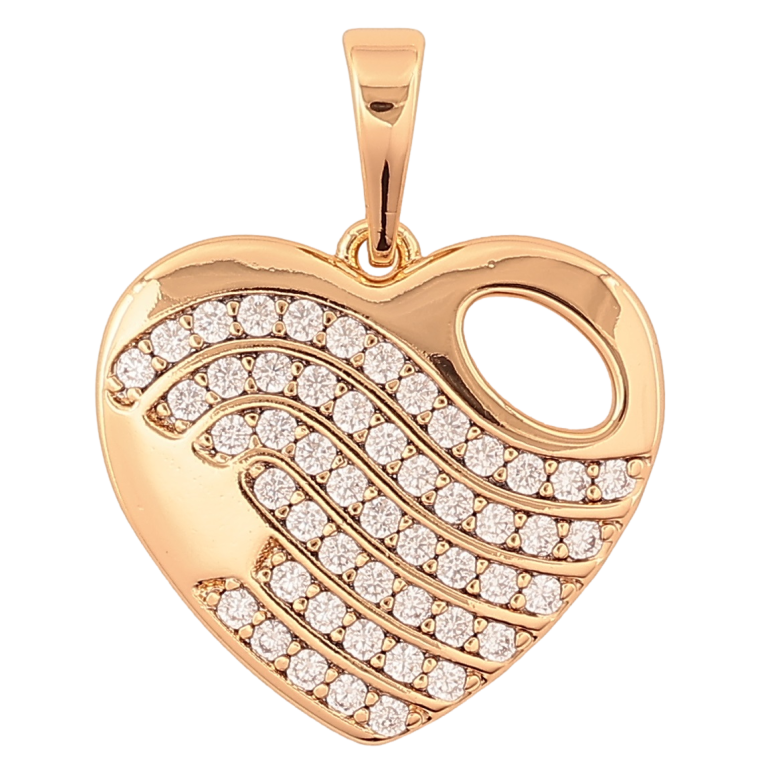 Кулон Xuping Позолота 18K «Сердечко з інкрустацією» для ланцюжка до 6мм фото №1