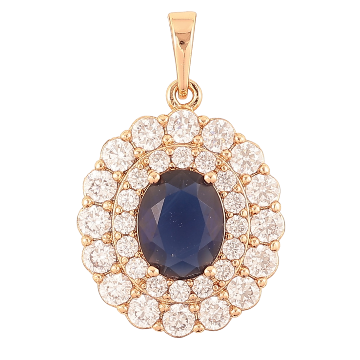 Кулон Xuping Позолота 18K «Інкрустація цирконієм з синім кристалом» для ланцюжка до 6мм фото №10