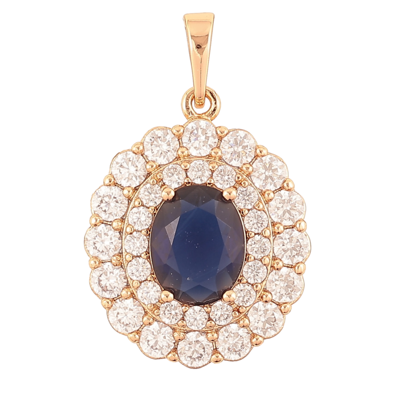 Кулон Xuping Позолота 18K «Інкрустація цирконієм з синім кристалом» для ланцюжка до 6мм фото №12