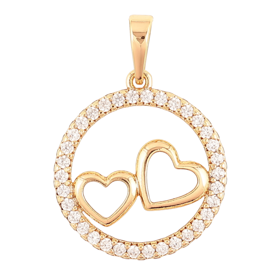 Кулон Xuping Позолота 18K Колечко с сердечками для цепочки до 6мм фото №1