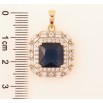Кулон Xuping Позолота 18K Синий кристалл в обрамлении циркония для цепочки до 6мм фото №2