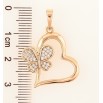 Кулон Xuping Позолота 18K Сердечко с бабочкой для цепочки до 6мм фото №2