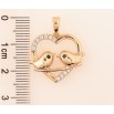 Кулон Xuping Позолота 18K Сердечко с птичками для цепочки до 6мм фото №2