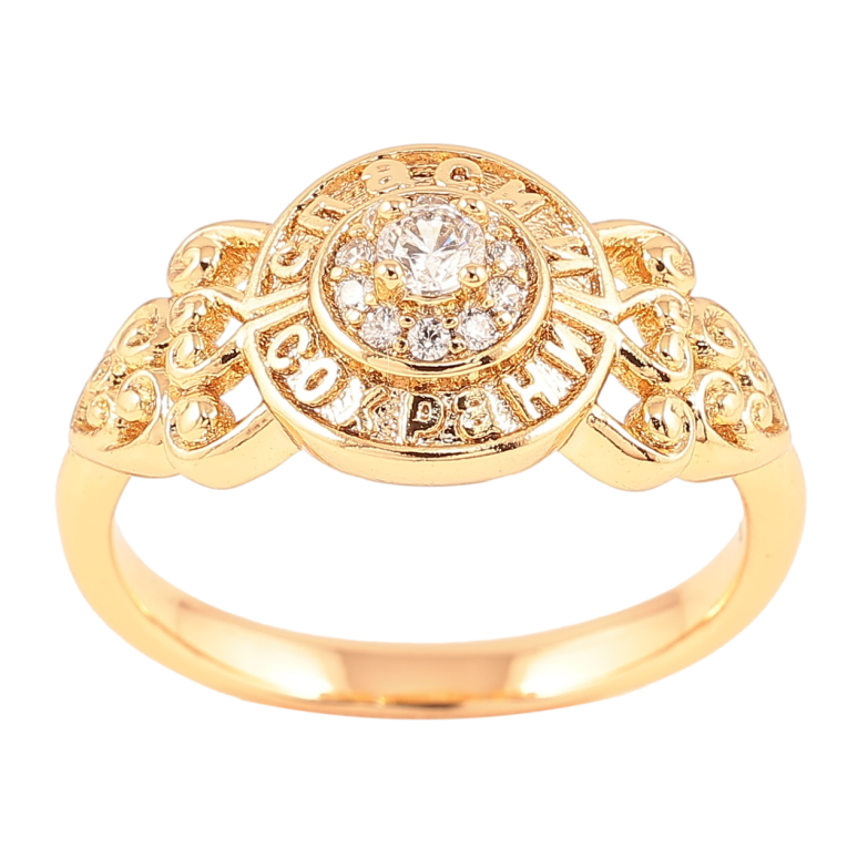 Каблучка Xuping Позолота 18K Напис «Спаси і Збережи» з візерунком цирконієм» фото №17