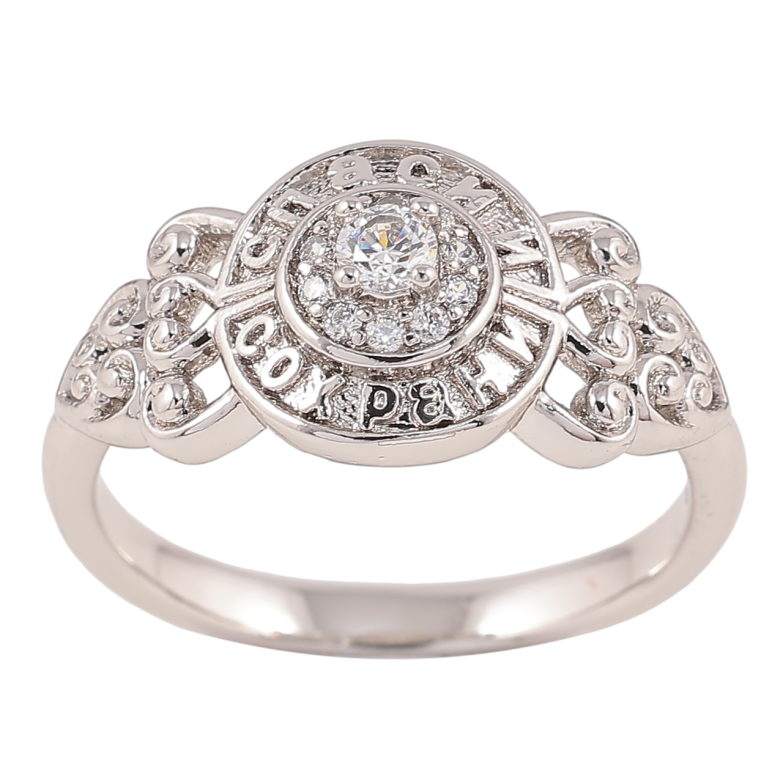 Каблучка Xuping Родій Напис «Спаси і Збережи» з декоративним візерунком» фото №1 Каблучка Xuping Родій Напис «Спаси і Збережи» з декоративним візерунком» фото №1