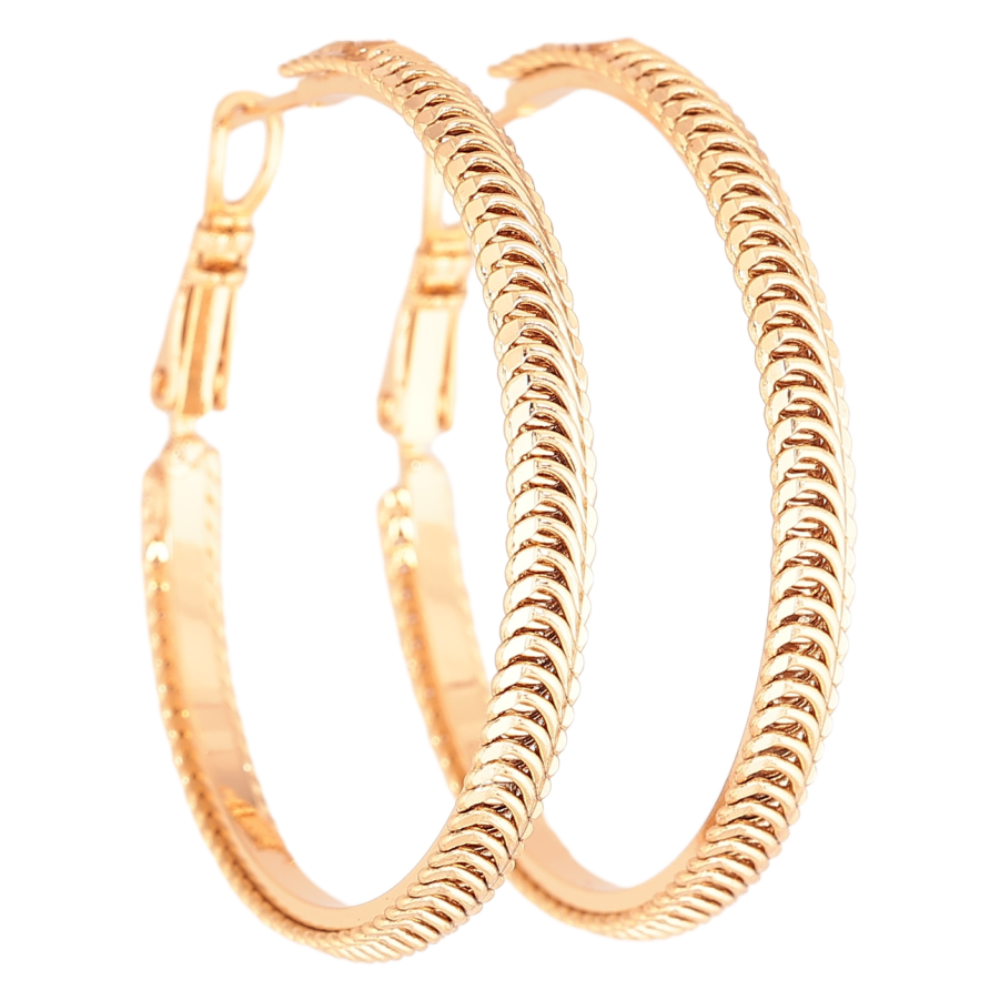 Серьги Xuping Позолота 18K кольца (конго) Декоративный узор ø 4см фото №1