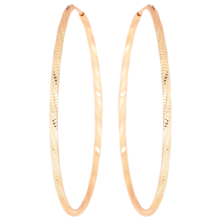 Сережки Xuping Позолота 18K кільця (конго) «Декоративний візерунок» ø 5.5см фото №2