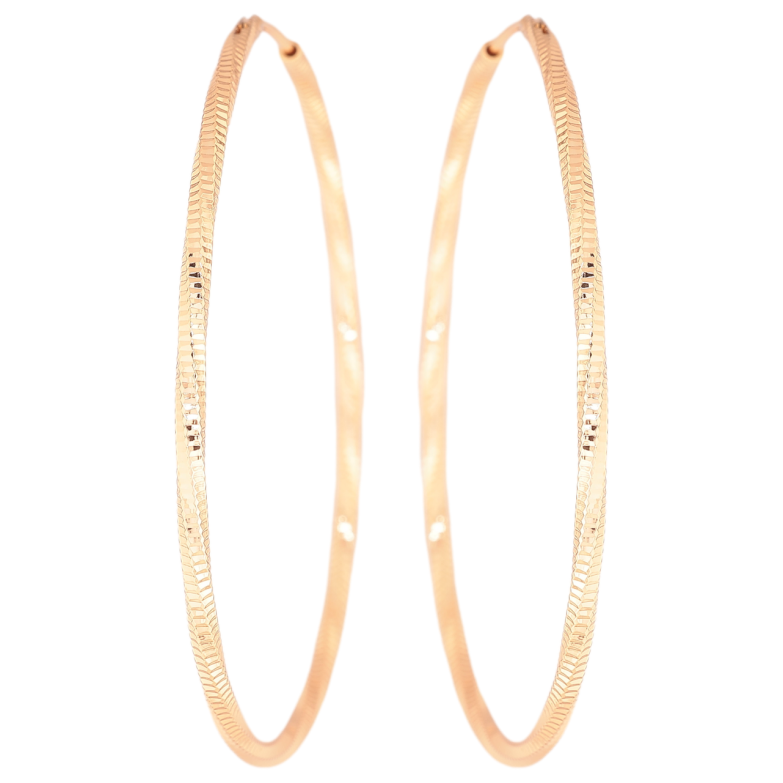 Сережки Xuping Позолота 18K кільця (конго) «Декоративний візерунок» ø 5.5см фото №8