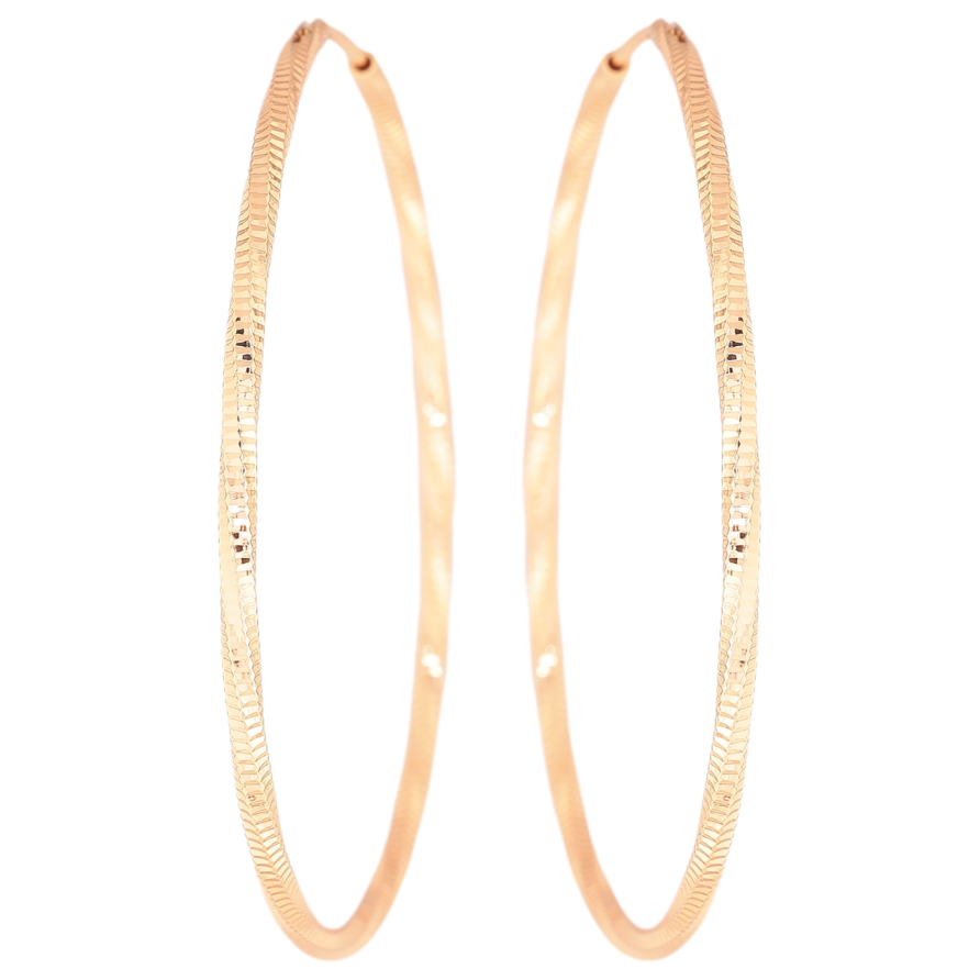 Сережки Xuping Позолота 18K кільця (конго) «Декоративний візерунок» ø 5.5см фото №1