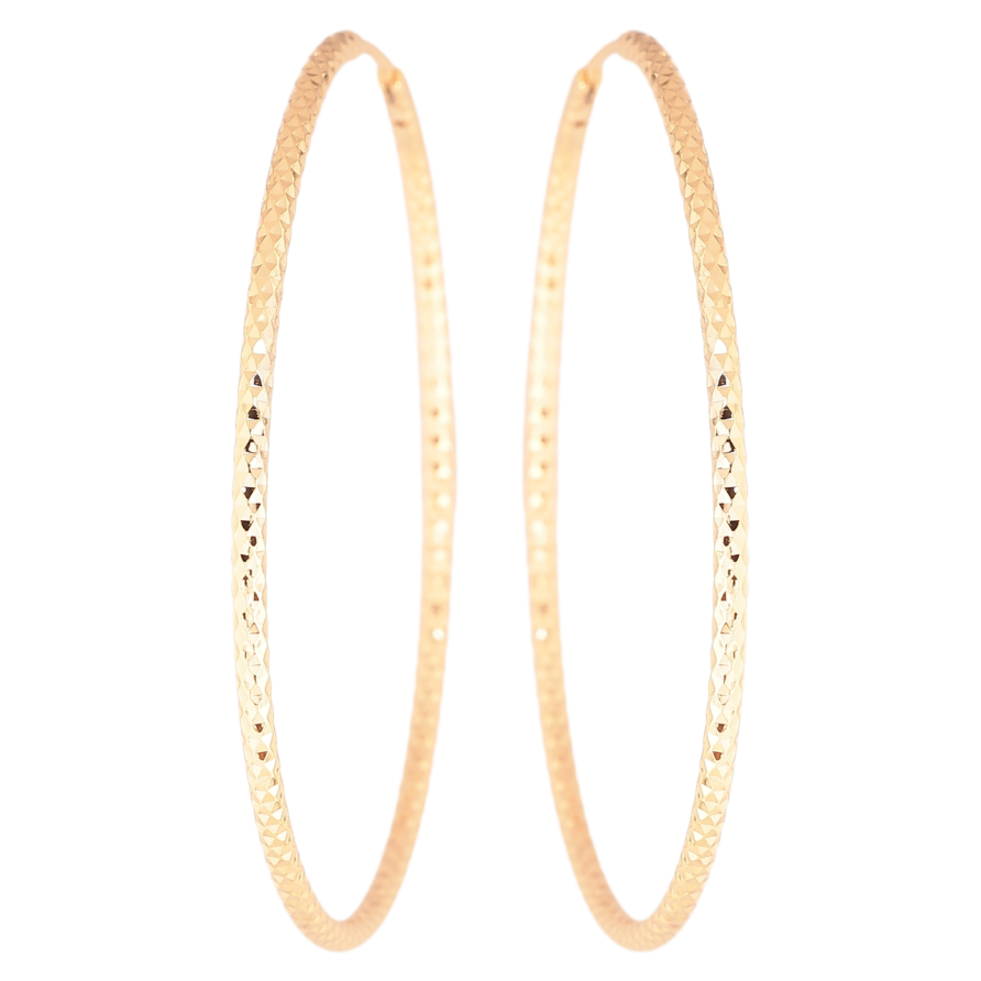 Сережки Xuping Позолота 18K кільця (конго) «Декоративний візерунок» ø 6см фото №1