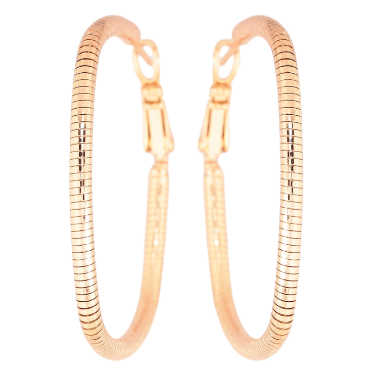 Сережки Xuping Позолота 18K кільця (конго) «Декоративний візерунок» ø 4см фото №6