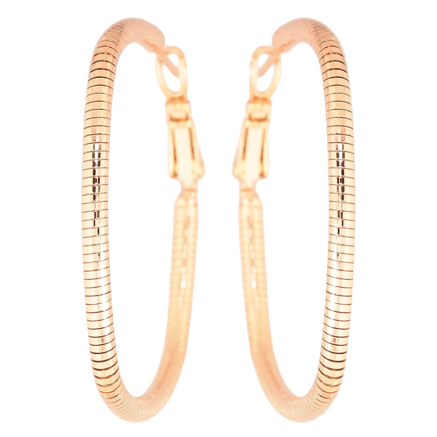 Сережки Xuping Позолота 18K кільця (конго) «Декоративний візерунок» ø 4см фото №1