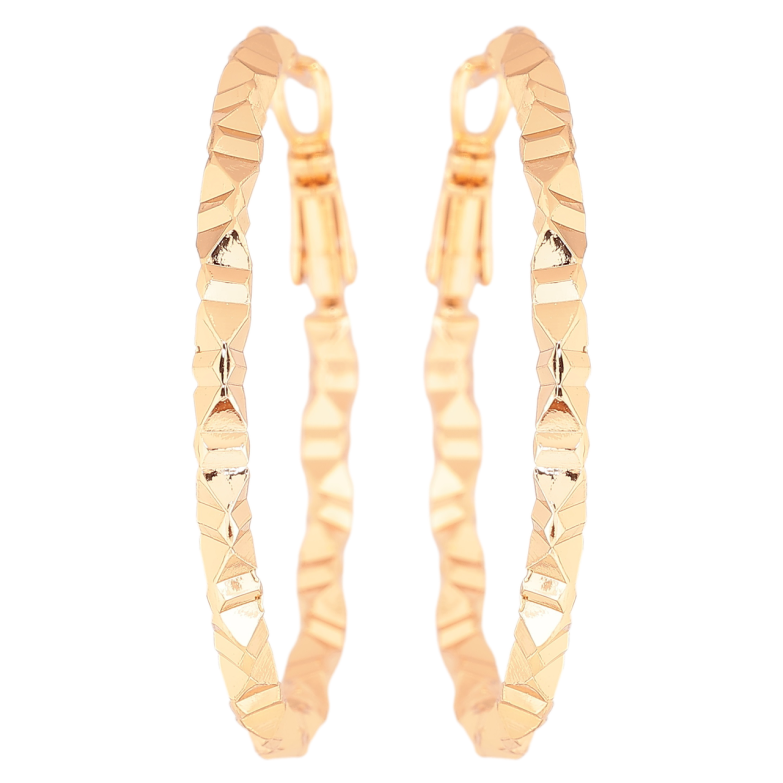 Серьги Xuping Позолота 18K кольца (конго) Декоративный узор ø 4см фото №1