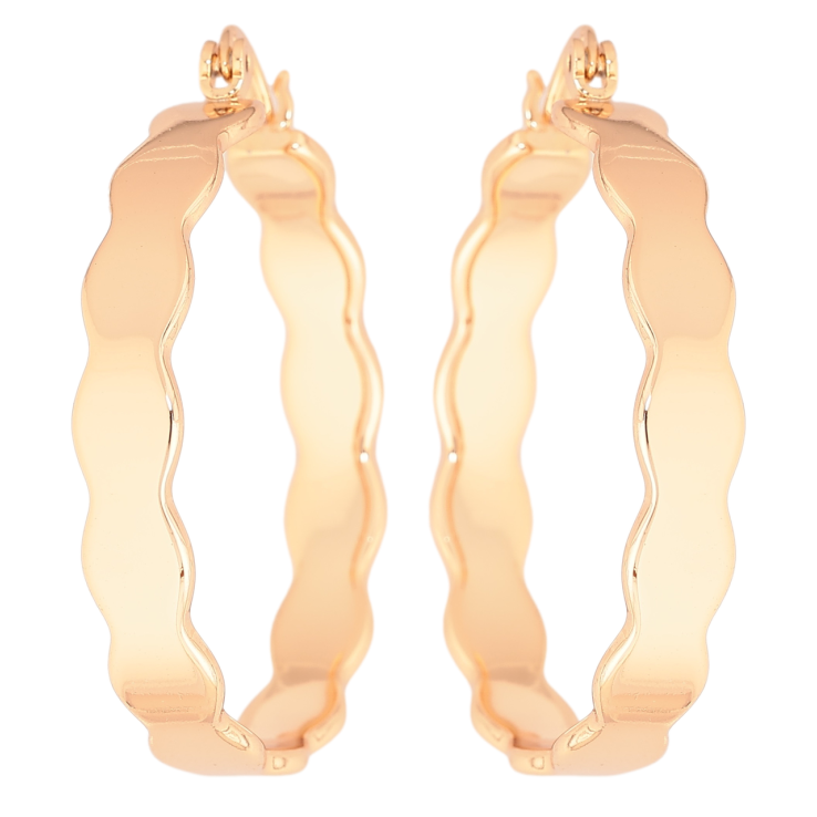 Сережки Xuping Позолота 18K кільця (конго) «Декоративний візерунок» ø 3.5см фото №8