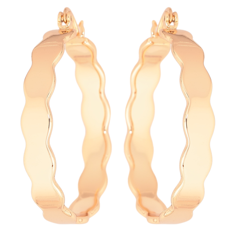 Серьги Xuping Позолота 18K кольца (конго) Декоративный узор ø 3.5см фото №10