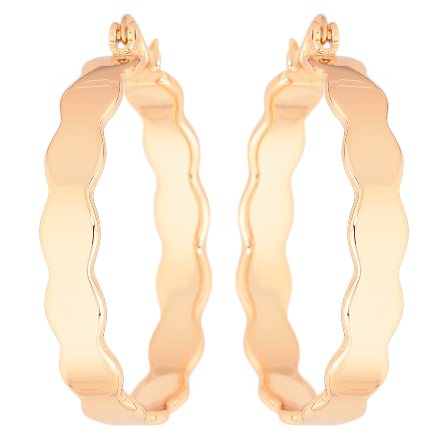 Серьги Xuping Позолота 18K кольца (конго) Декоративный узор ø 3.5см фото №1