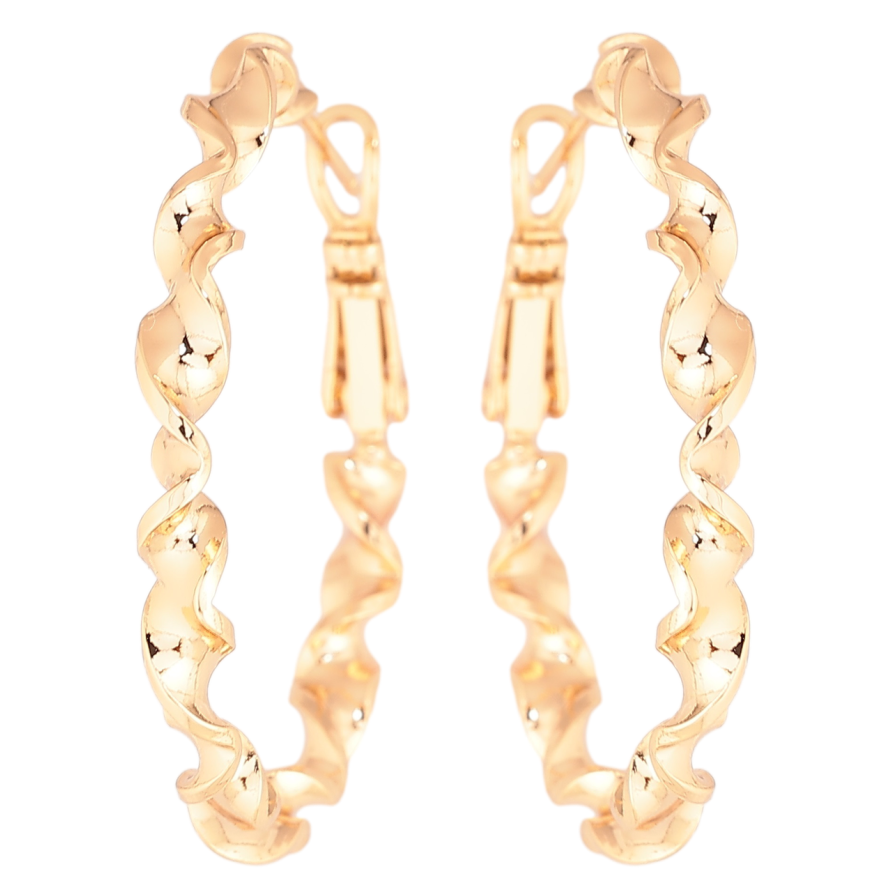 Серьги Xuping Позолота 18K кольца (конго) Декоративный узор ø 3.5см фото №1