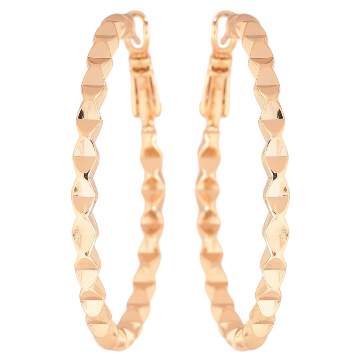 Серьги Xuping Позолота 18K кольца (конго) Декоративный узор ø 4см фото №25