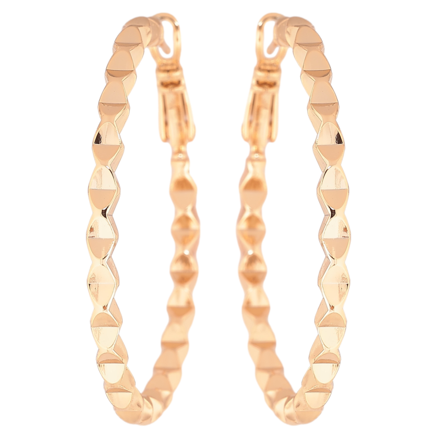 Серьги Xuping Позолота 18K кольца (конго) Декоративный узор ø 4см фото №1