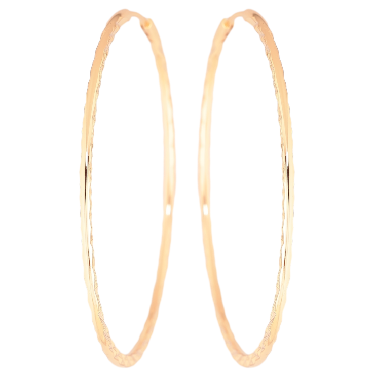 Сережки Xuping Позолота 18K кільця (конго) «Декоративний візерунок» ø 5.3см фото №3