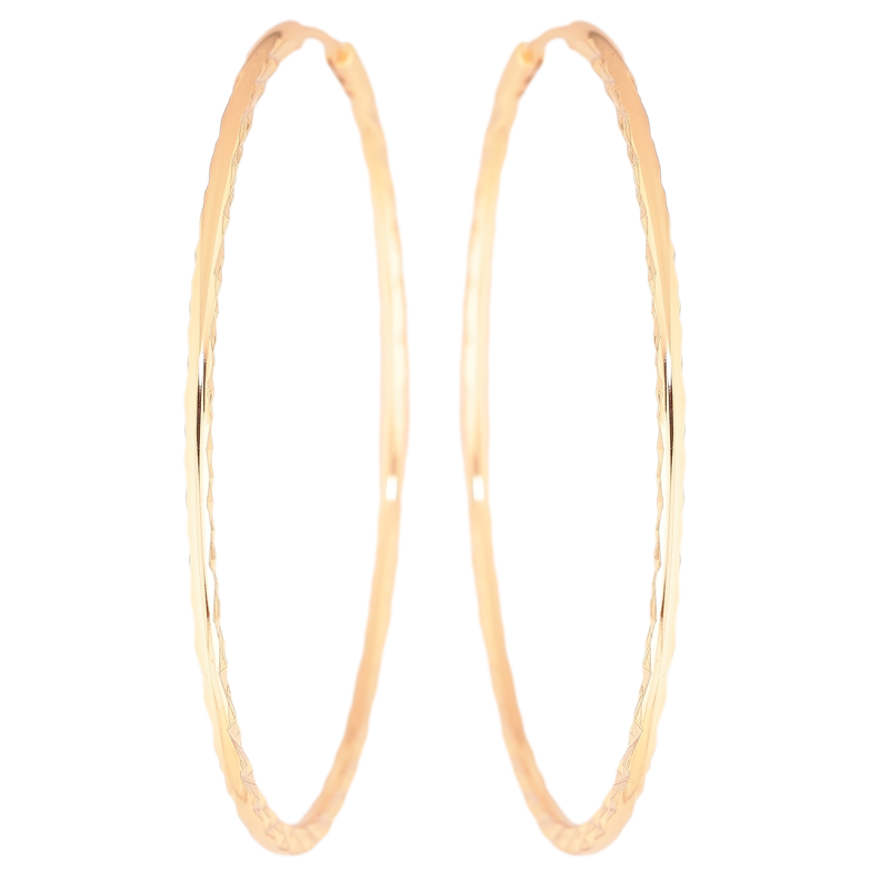 Серьги Xuping Позолота 18K кольца (конго) Декоративный узор ø 5.3см фото №9