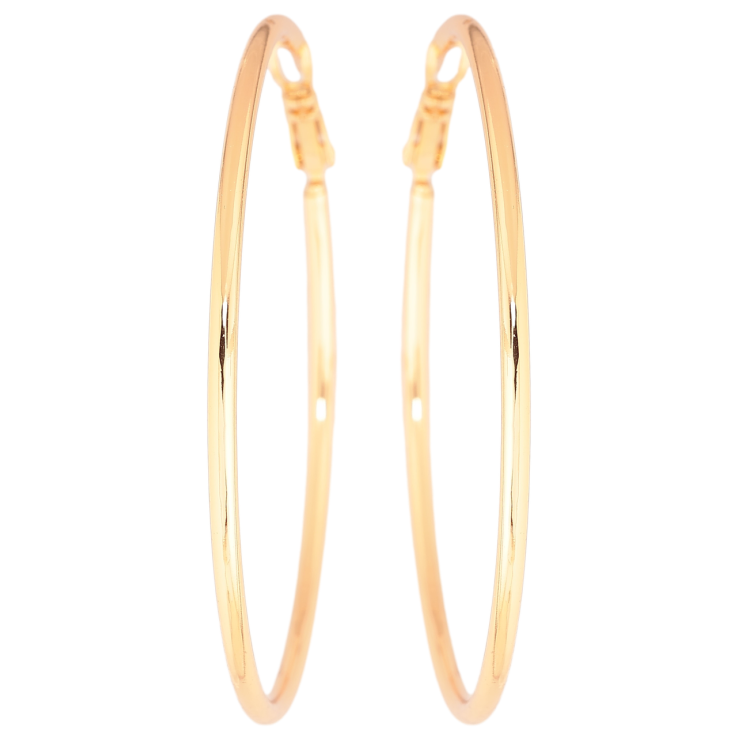 Сережки Xuping Позолота 18K кільця (конго) «Декоративний візерунок» ø 5.5см фото №2