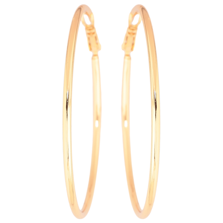 Сережки Xuping Позолота 18K кільця (конго) «Декоративний візерунок» ø 5.5см фото №1