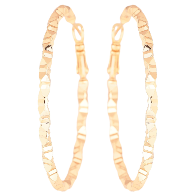 Серьги Xuping Позолота 18K кольца (конго) Декоративный узор ø 5см фото №17