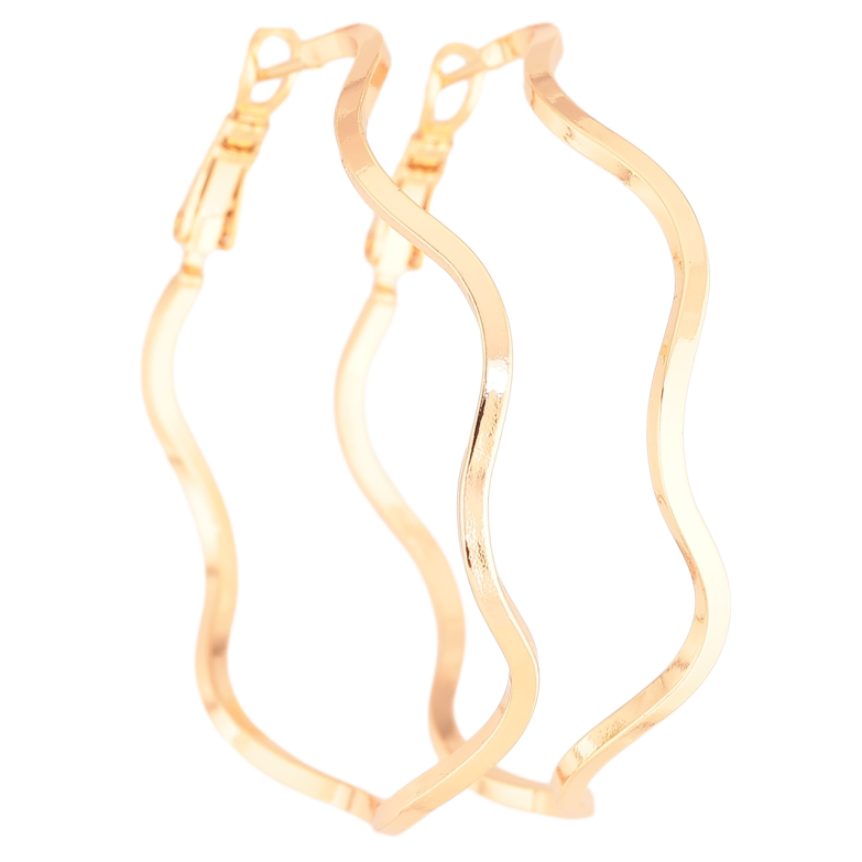 Серьги Xuping Позолота 18K кольца (конго) Волнистые ø 4.5см фото №24