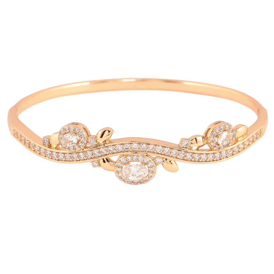 Браслет Xuping Позолота 18K Узор с цирконием ø 6см фото №1