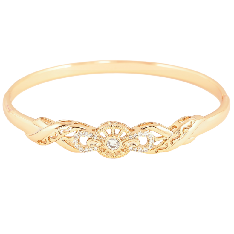 Браслет Xuping Позолота 18K Декоративный узор с цирконием ø 6см фото №1