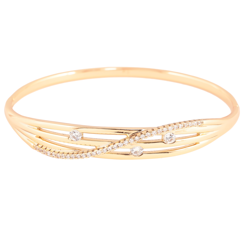 Браслет Xuping Позолота 18K Декоративный узор с цирконием ø 6см фото №15