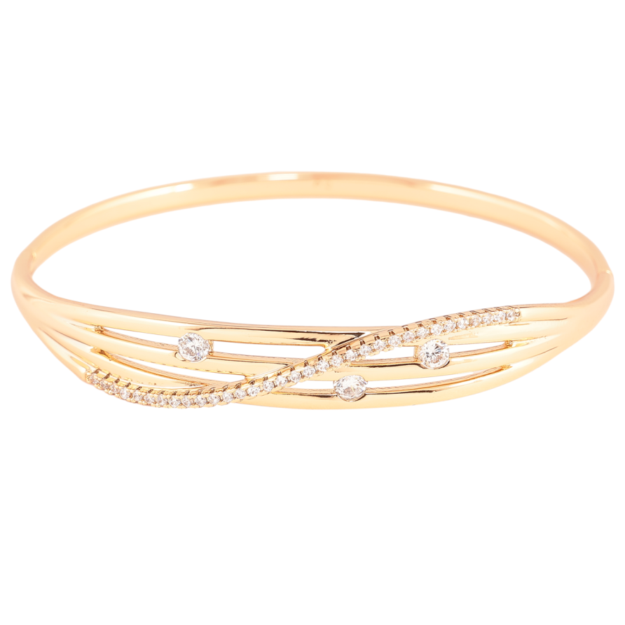 Браслет Xuping Позолота 18K Декоративный узор с цирконием ø 6см фото №1