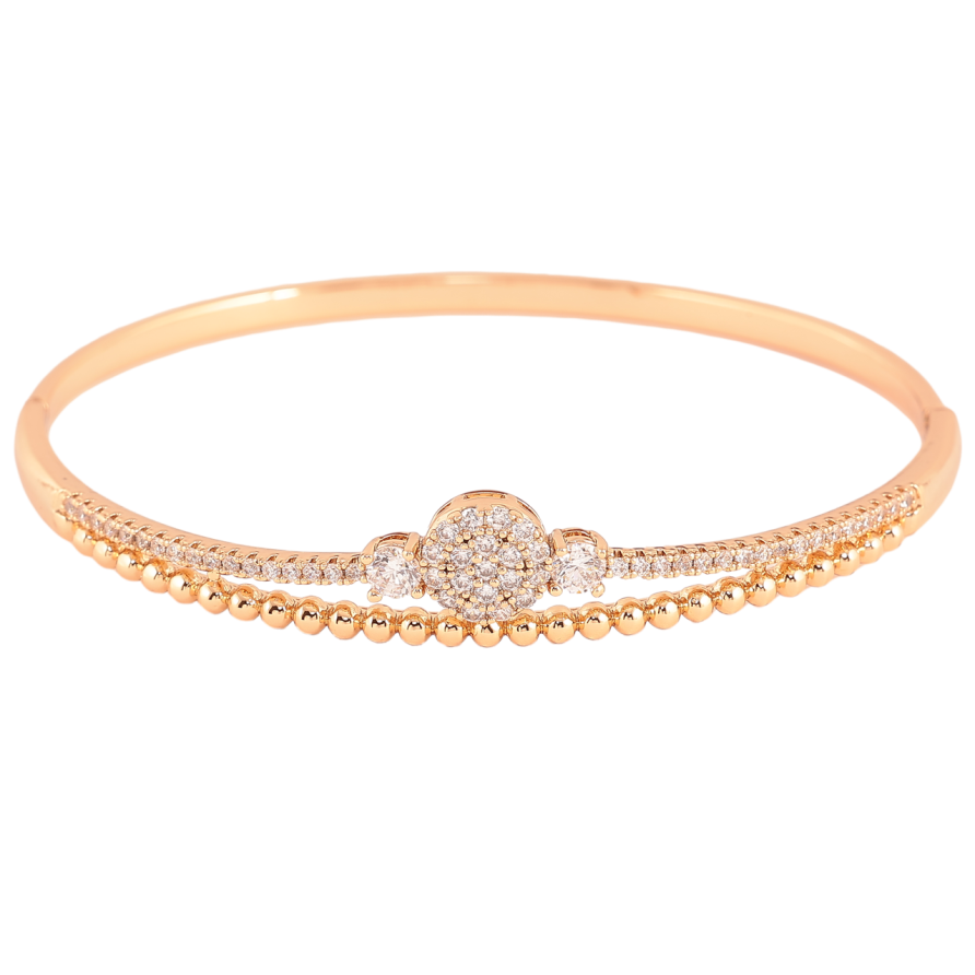 Браслет Xuping Позолота 18K Узор с инкрустацией цирконием ø 6см фото №1