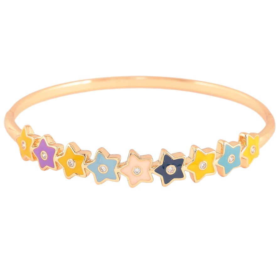 Браслет Xuping Позолота 18K Звездочки с разноцветной эмалью ø 6см фото №1