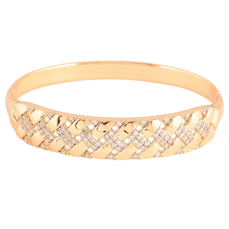 Браслет Xuping Позолота 18K «Декоративний візерунок з цирконієм» ø 6см фото №11 Браслет Xuping Позолота 18K «Декоративний візерунок з цирконієм» ø 6см фото №11