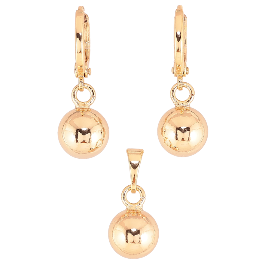 Набір Xuping Позолота 18K Сережки Кулон «Кульки» ø 8мм фото №1