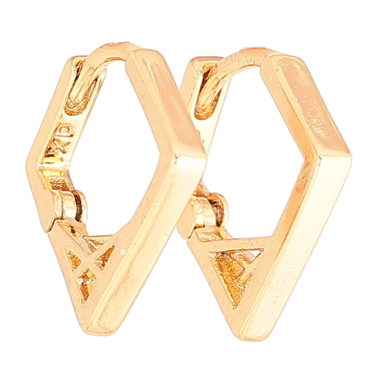 Серьги Xuping Позолота 18K колечки Ромбы фото №1