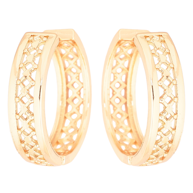 Сережки Xuping Позолота 18K колечка «Різьблений візерунок» фото №25 Сережки Xuping Позолота 18K колечка «Різьблений візерунок» фото №25